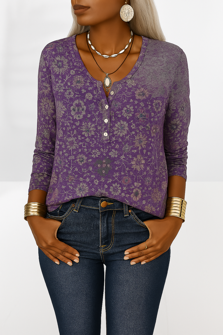 ALINA™ | Blouse bohème à motifs floraux et manches longues