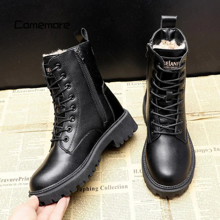 Lena™ | Bottes d'hiver en Cuir Chaud