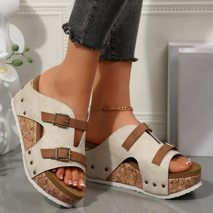 Damen | Sandales à talons compensés
