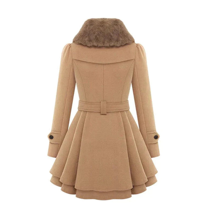 Julia | Trench-coat stylé avec fourrure végétalienne - Parfait pour les journées décontractées