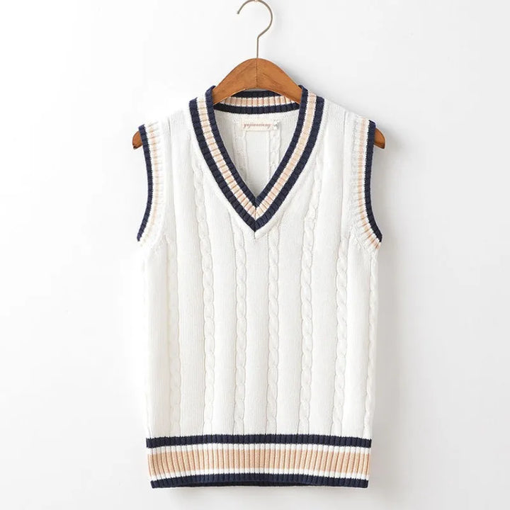 Gilet En Tricot À Col En V