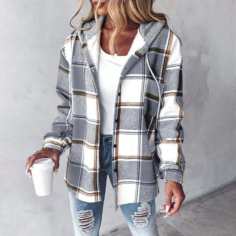 Martina™ | Veste boutonnée à carreaux pour femme