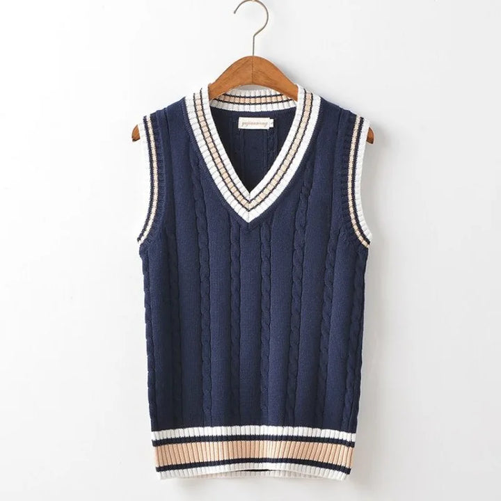 Gilet En Tricot À Col En V