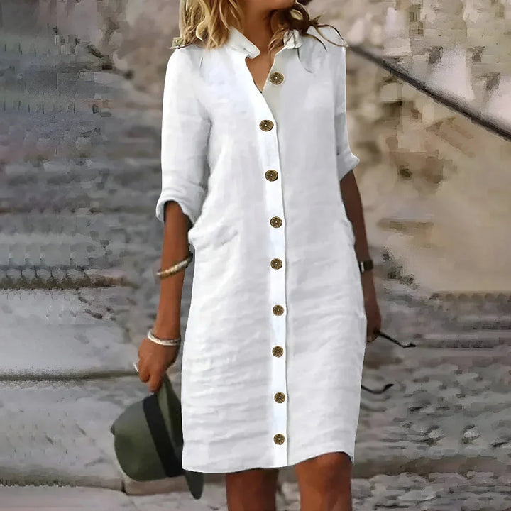 Bea™ | Robe chemise midi décontractée