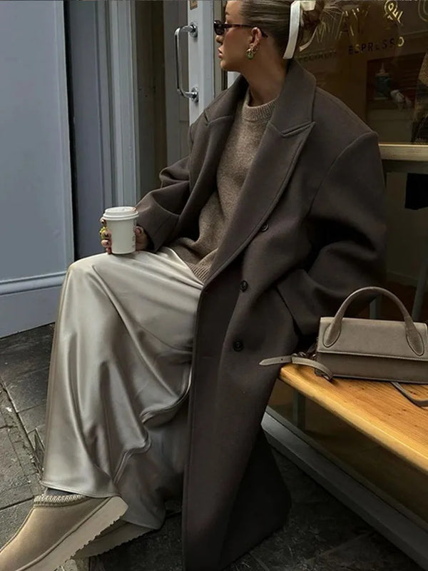 Gracie - Manteau plus long et décontracté à double boutonnage
