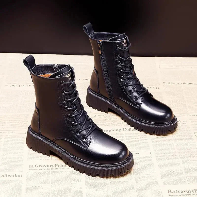 Lena™ | Bottes d'hiver en Cuir Chaud