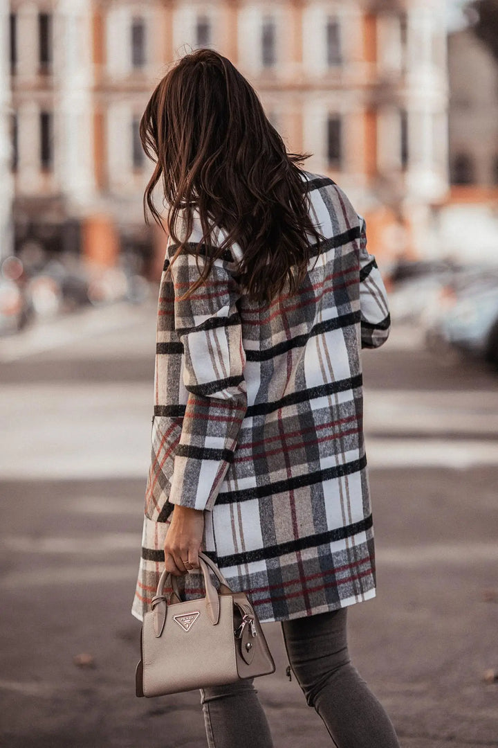Manteau à carreaux pour femmes