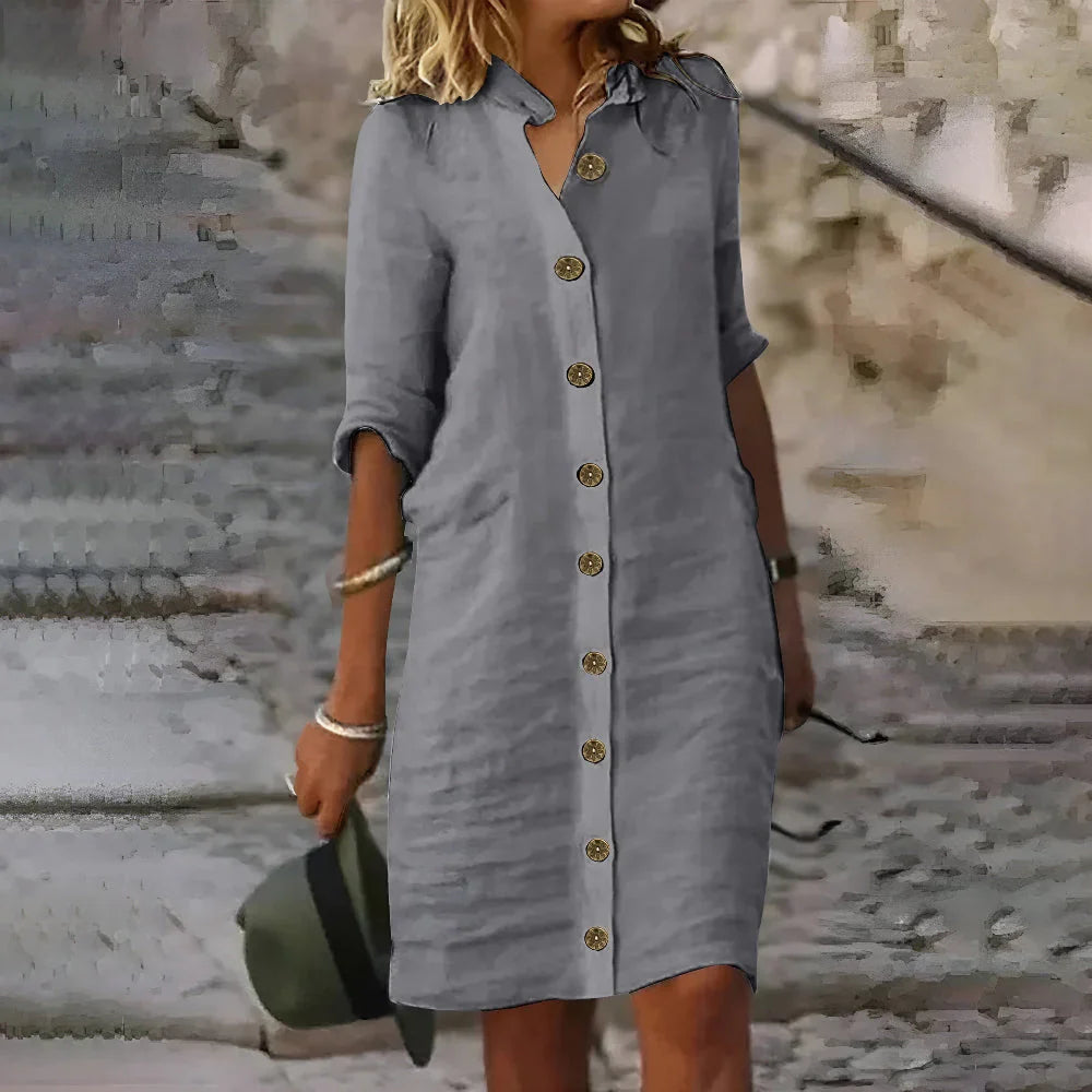 Bea™ | Robe chemise midi décontractée