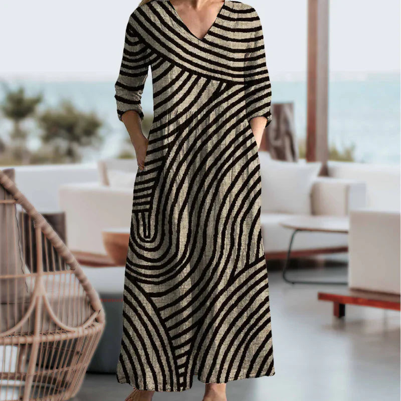 Ayla | Robe rayée vintage chic