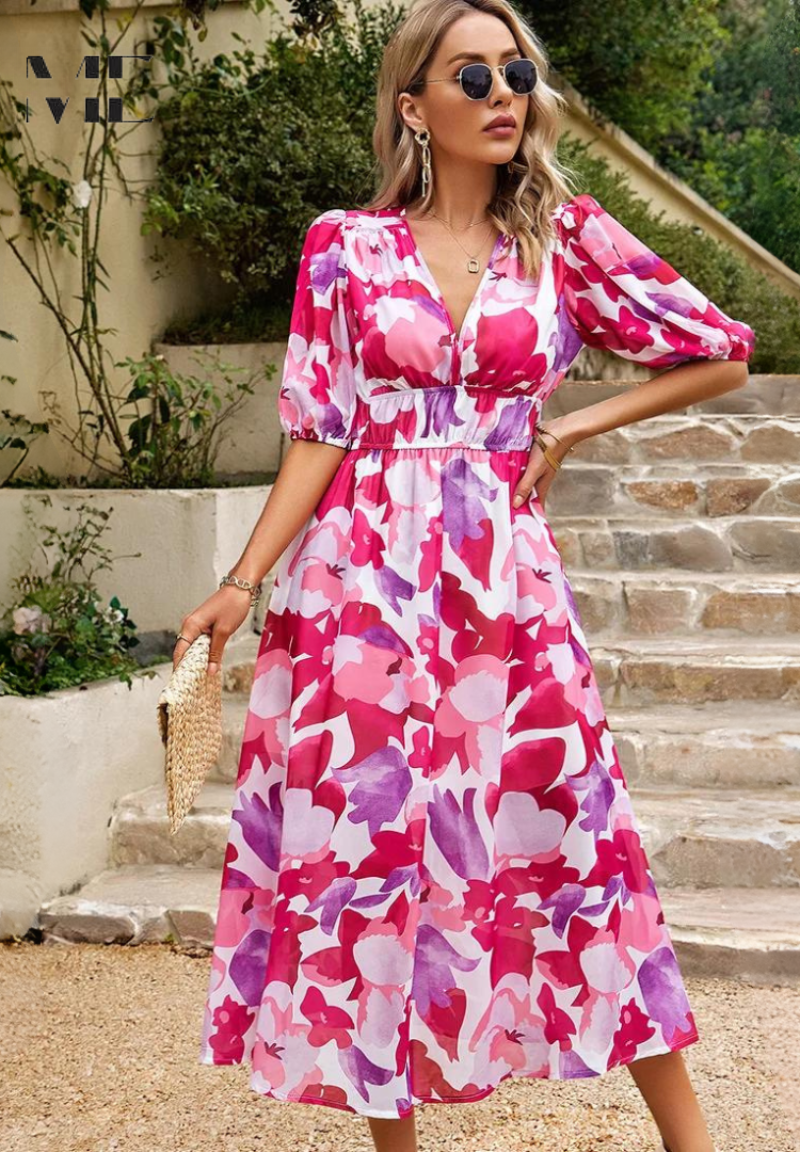 Danielle | Robe Midi Luxe Intemporelle (Presque épuisé)