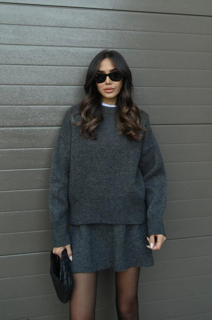 Helena - Ensemble jupe en tricot (haut + jupe)