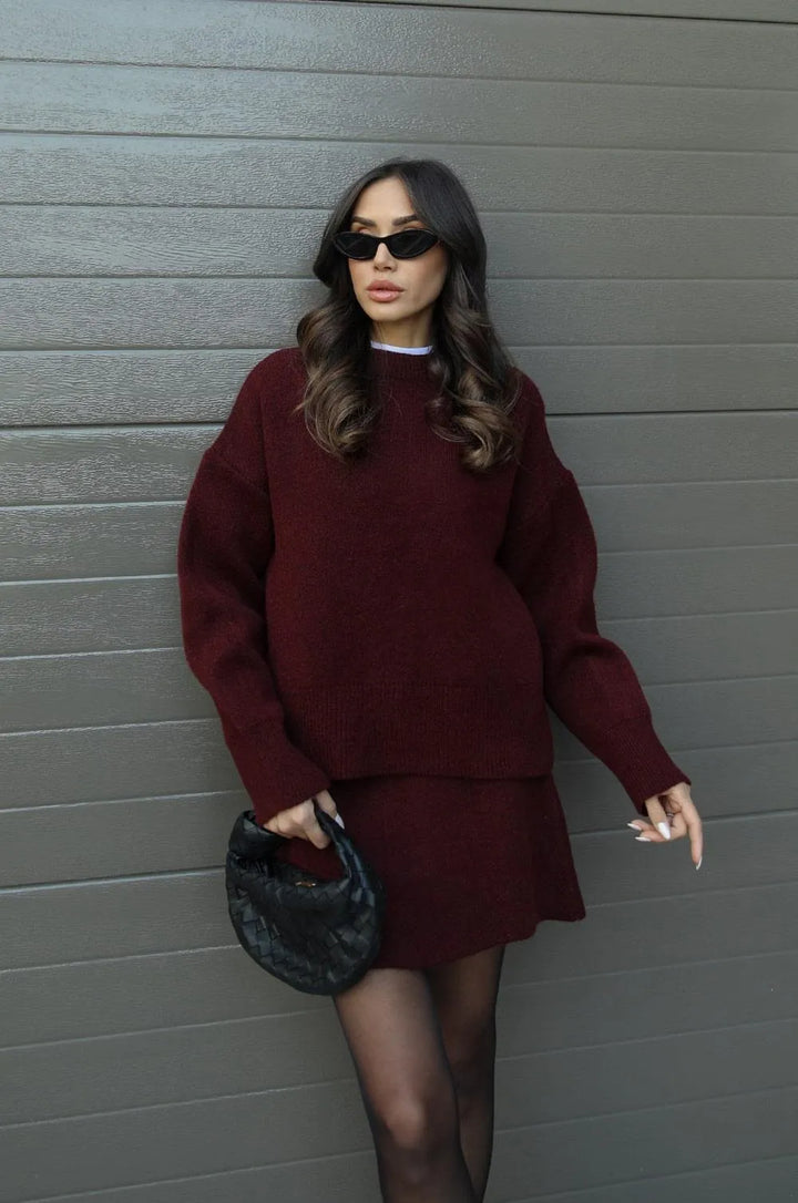 Helena - Ensemble jupe en tricot (haut + jupe)