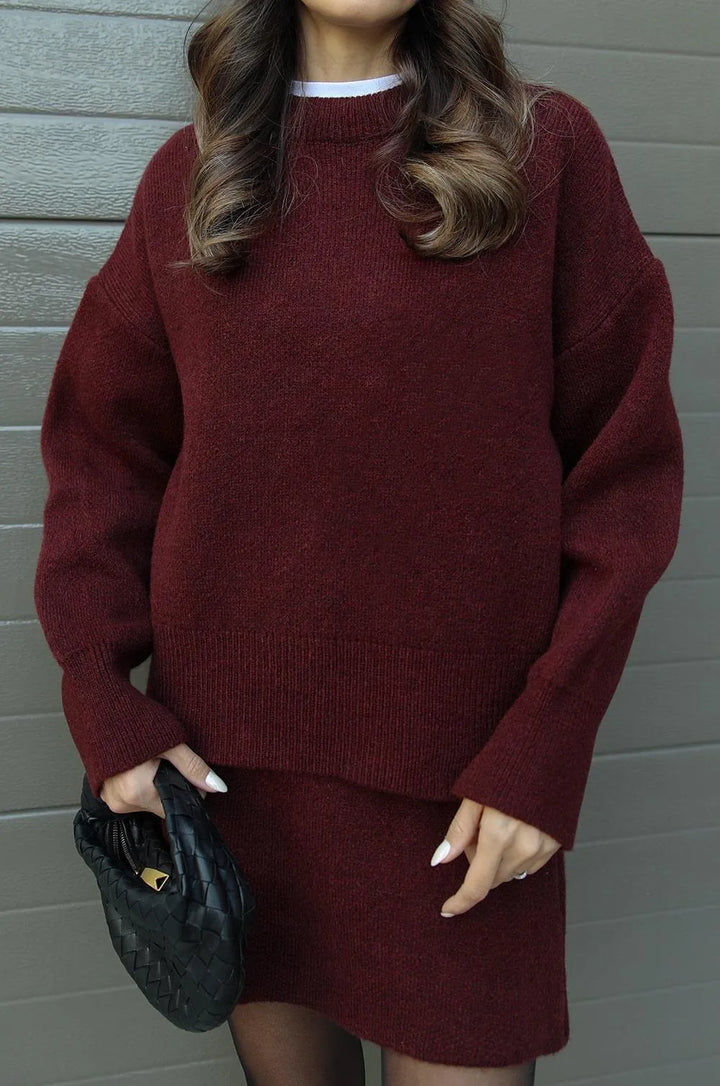 Helena - Ensemble jupe en tricot (haut + jupe)