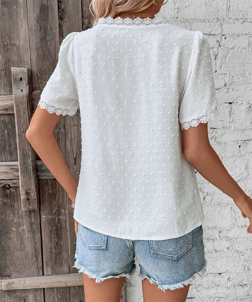 Maxine - Blouse d'été élégante à col en V