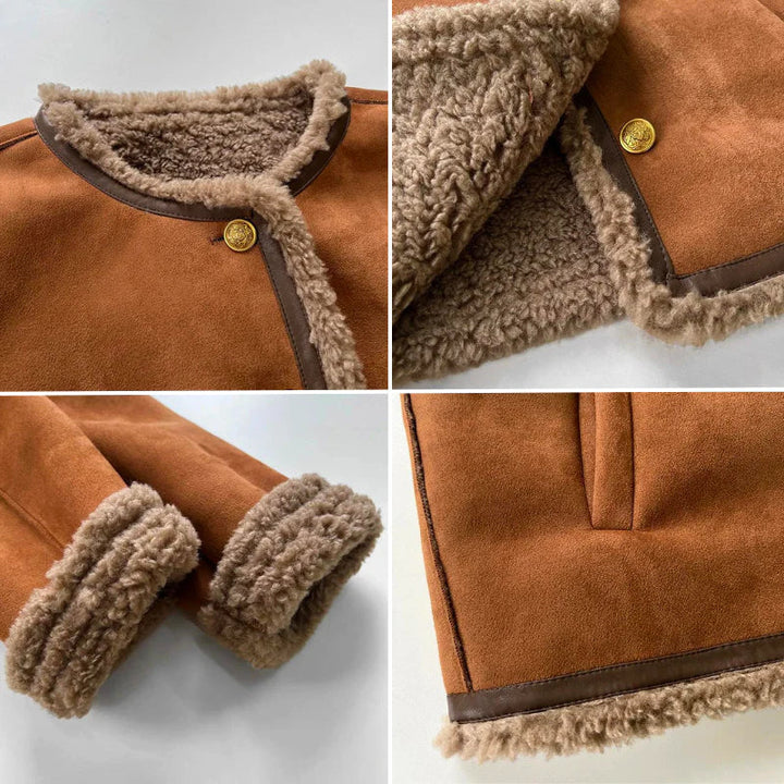 Veste Charlene en shearling avec boutons