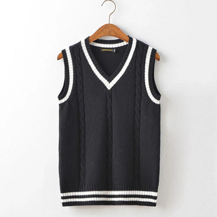 Gilet En Tricot À Col En V