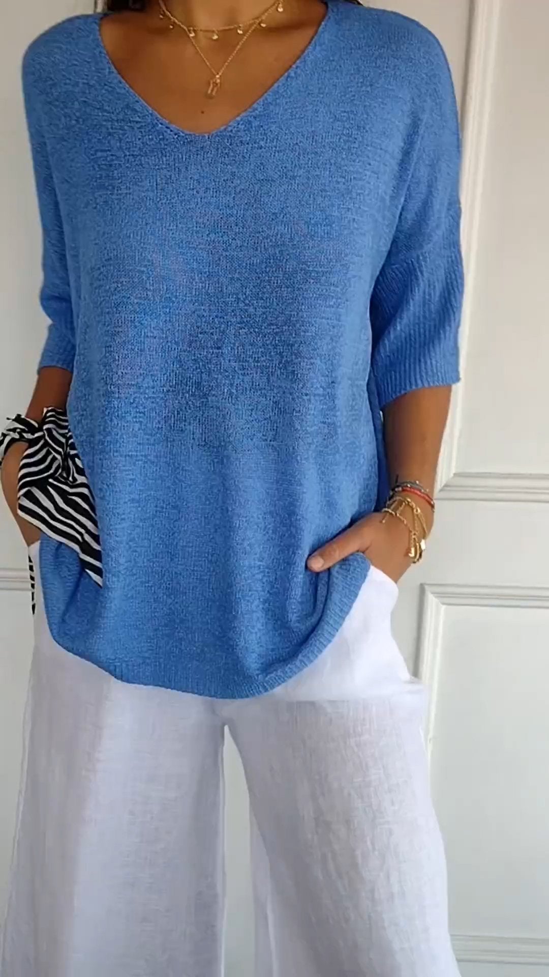 Anna - Top en tricot à col en V