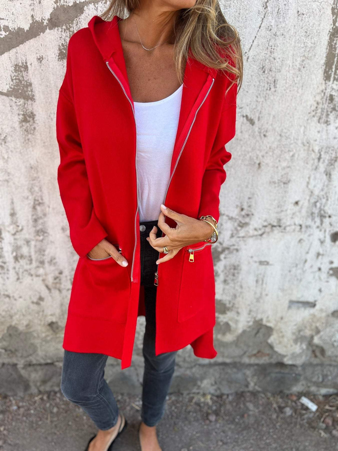 Sofia | Cardigan zippé à manches longues