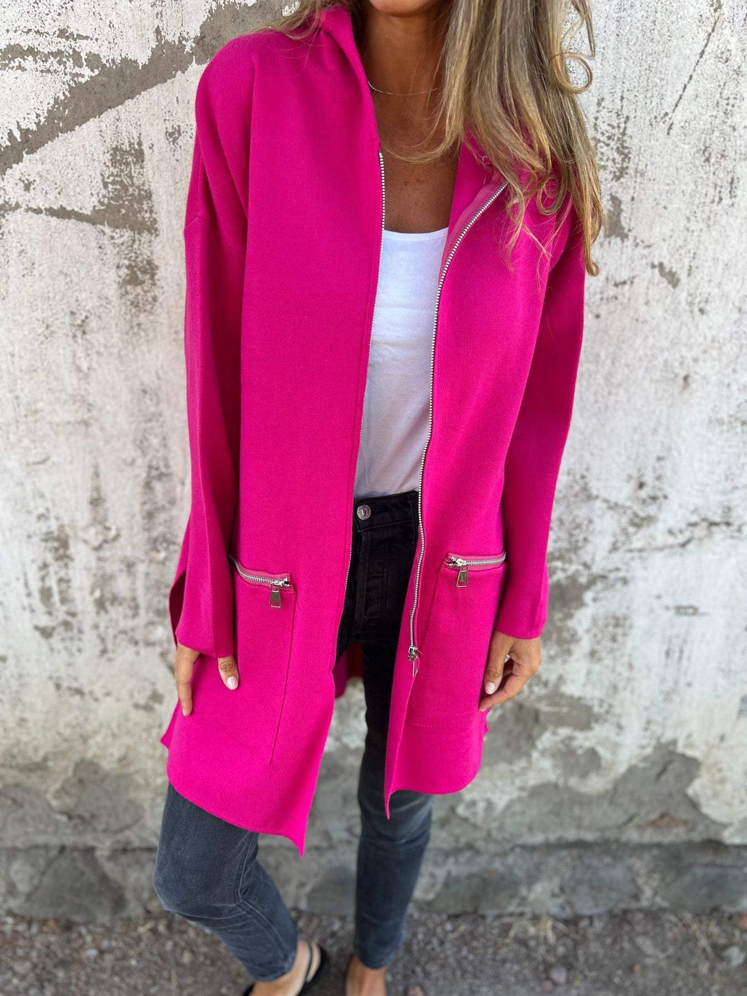 Sofia | Cardigan zippé à manches longues