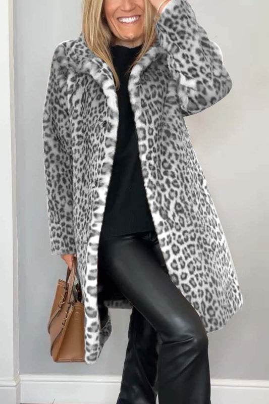 Elsa - Manteau imprimé léopard