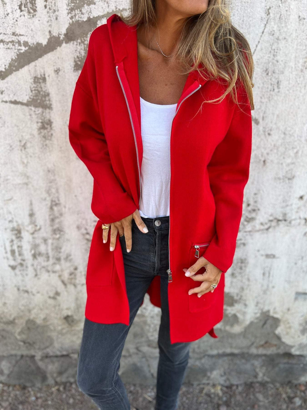 Sofia | Cardigan zippé à manches longues