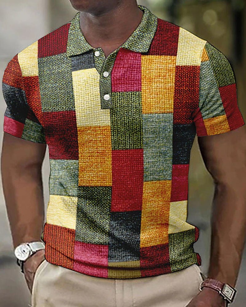 Lovi's™ Polo À Manches Courtes Et Imprimé À Carreaux