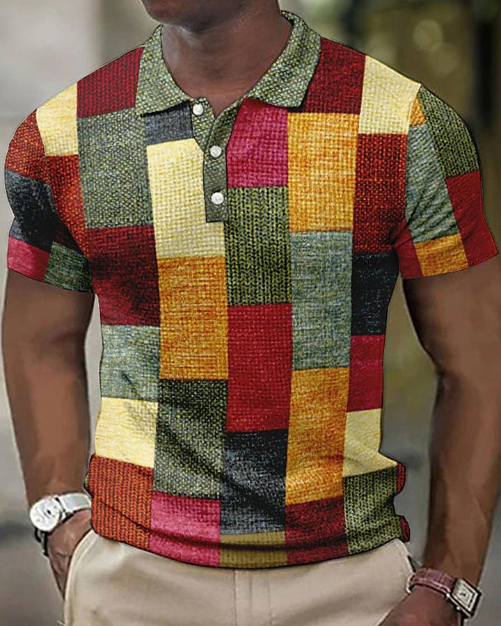 Lovi's™ Polo À Manches Courtes Et Imprimé À Carreaux