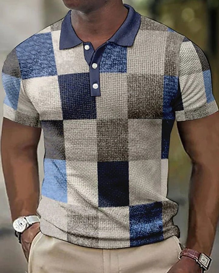 Lovi's™ Polo À Manches Courtes Et Imprimé À Carreaux