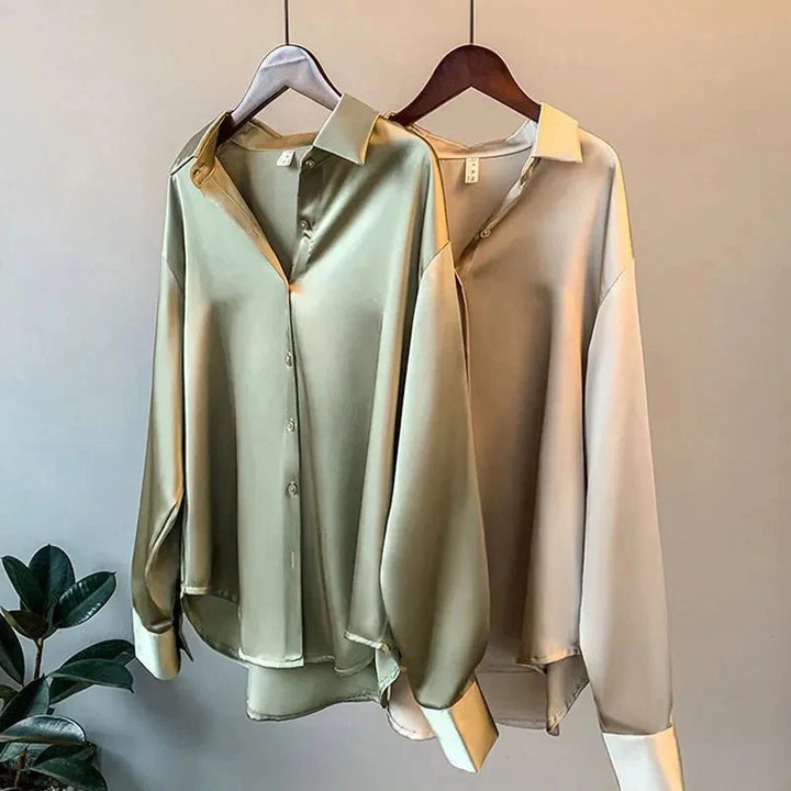 Chemise en satin pour femmes