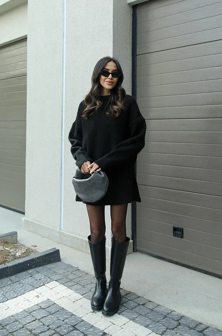 Helena - Ensemble jupe en tricot (haut + jupe)