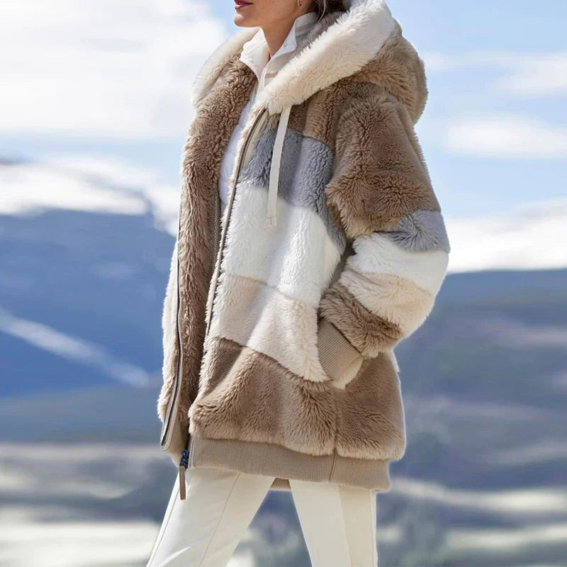 Alaska - Manteau d'hiver rayé pour femme
