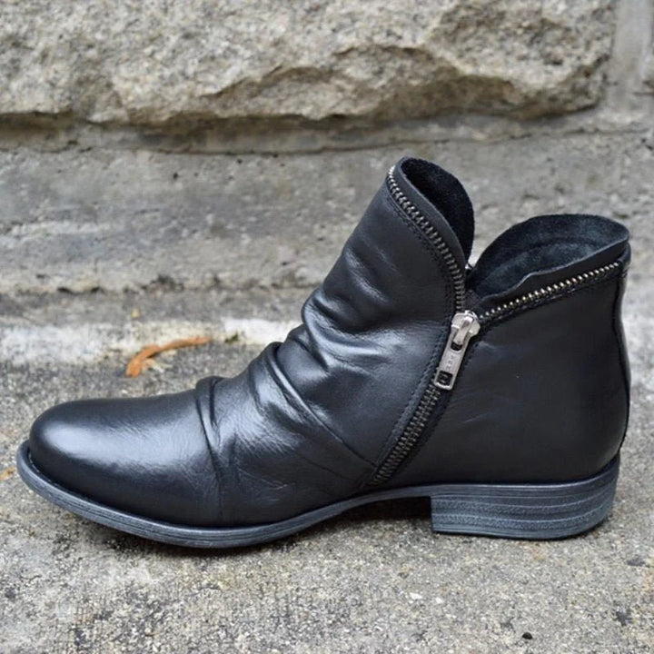 Victoria™ - Bottes en Cuir Avec Fermeture éclair