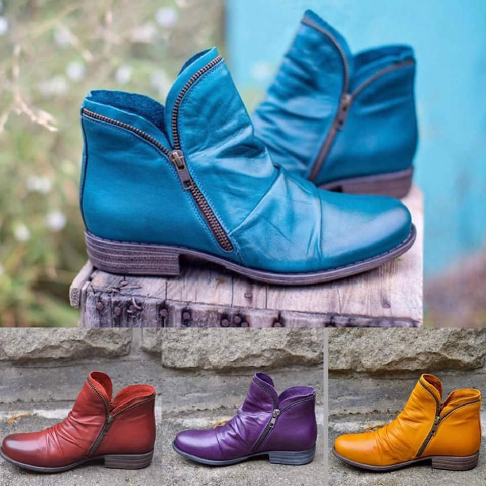 Victoria™ - Bottes en Cuir Avec Fermeture éclair